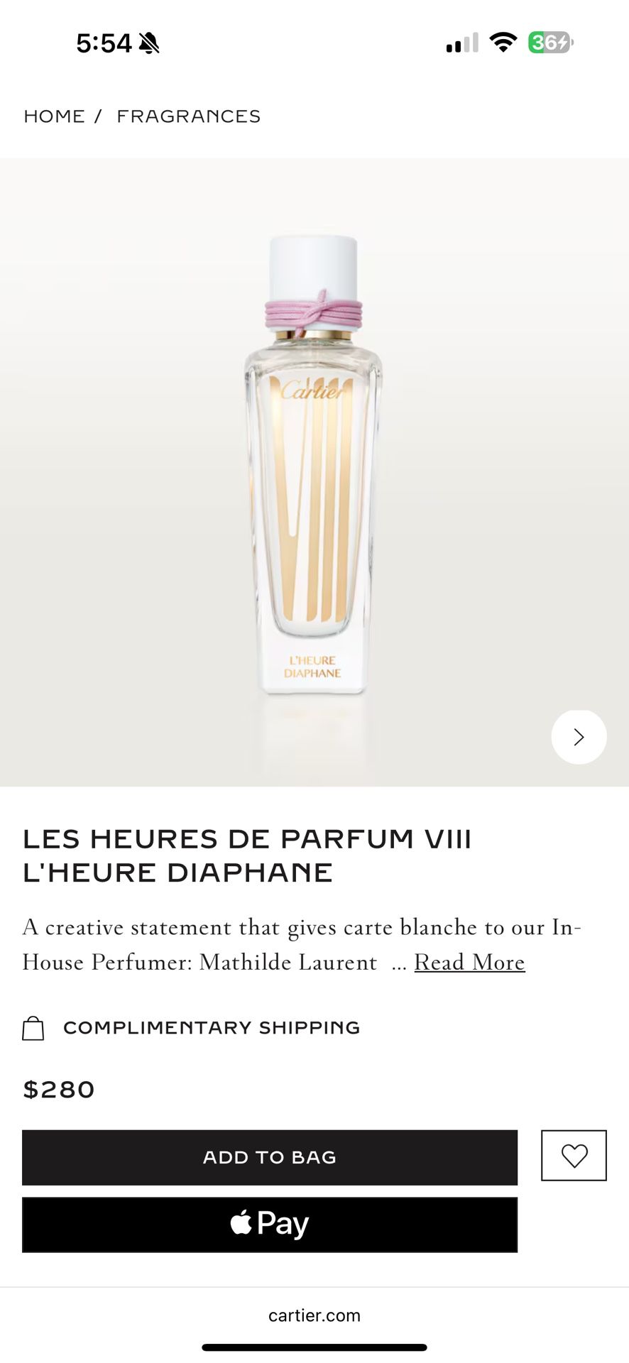 Cartier Diaphane Perfume New In Box