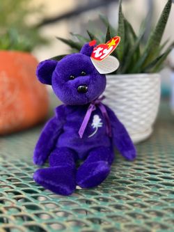 Princess Diana Ty Beanie Babies Purple Bear