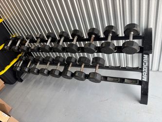 10-50’s Commercial Dumbbells w/ Heavy Duty Rack