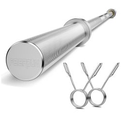 FEIERDUN Olympic Barbell 4ft/5ft/7ft Barbell EZ Curl Bar, Suitable for 2-Inch Weight Plates