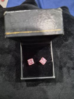 Aretes de plata 925 piedra color rosa
