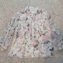Sheer Floral Blouse