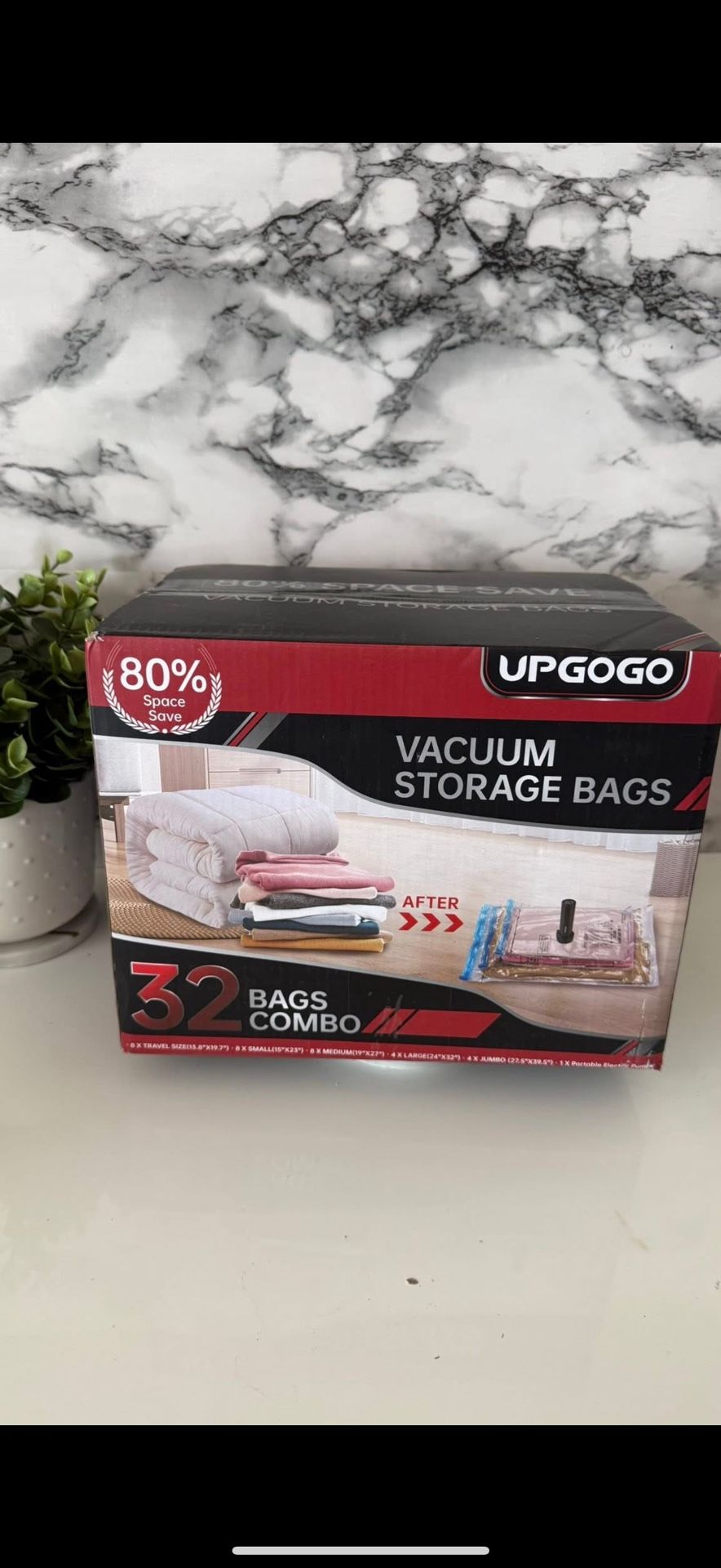 Combo 32 Pack Vacuum Storage Bags with Portable Electric Pump,Vacuum Seal Bags for Clothing,Space Saver Bags