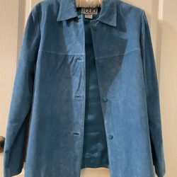 Clio jacket turquoise  Blue Suede Leather Southwestern Outfit