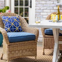 Set Of Two Patio Wicker Chairs