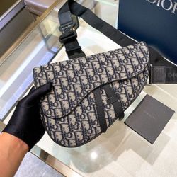 Dior Oblique Jacquard Saddle Bag