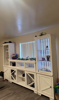 White Wooden Entertainment Media Center