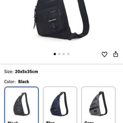 Male Chest Bag Small Casual Chest Bag for Camping Hiking Travel(Black)