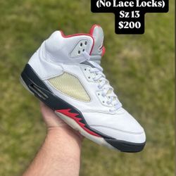 Jordan 5 Fire Red Silver Tongue 9/10 OG All Size 13