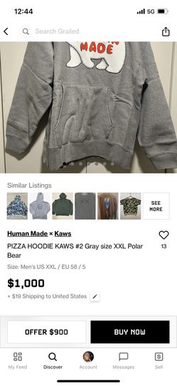 KAWS x Human Made Nigo Bape Hoodie in size large for Sale in