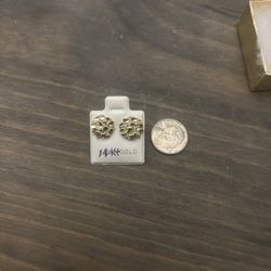 14k Gold Nugget Earrings 
