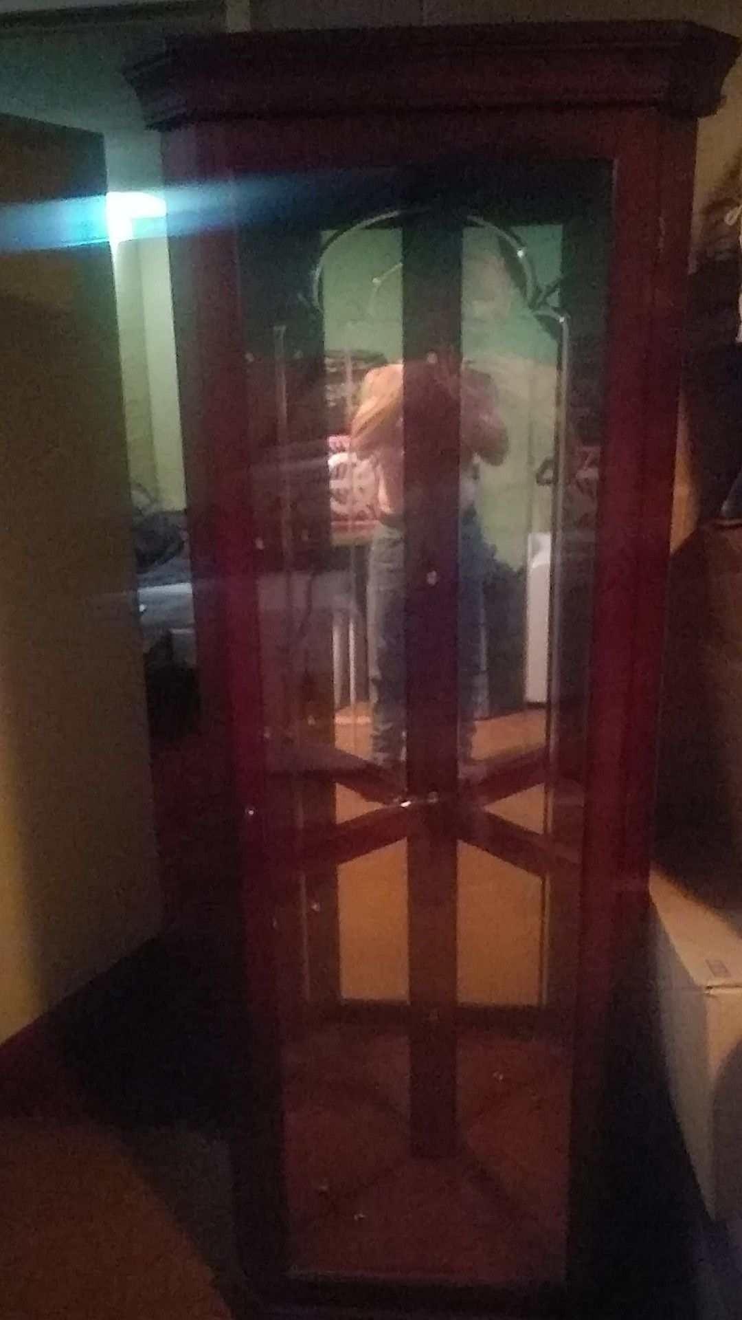 Lighted Curio Cabinet with Glass Shelves