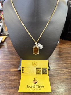 10kt- Diamond Memory Charm & Rope Chain.