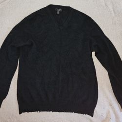 Club Room 100% Cashmere Luxury Mens Black Sweater Size L Very Soft Pullover