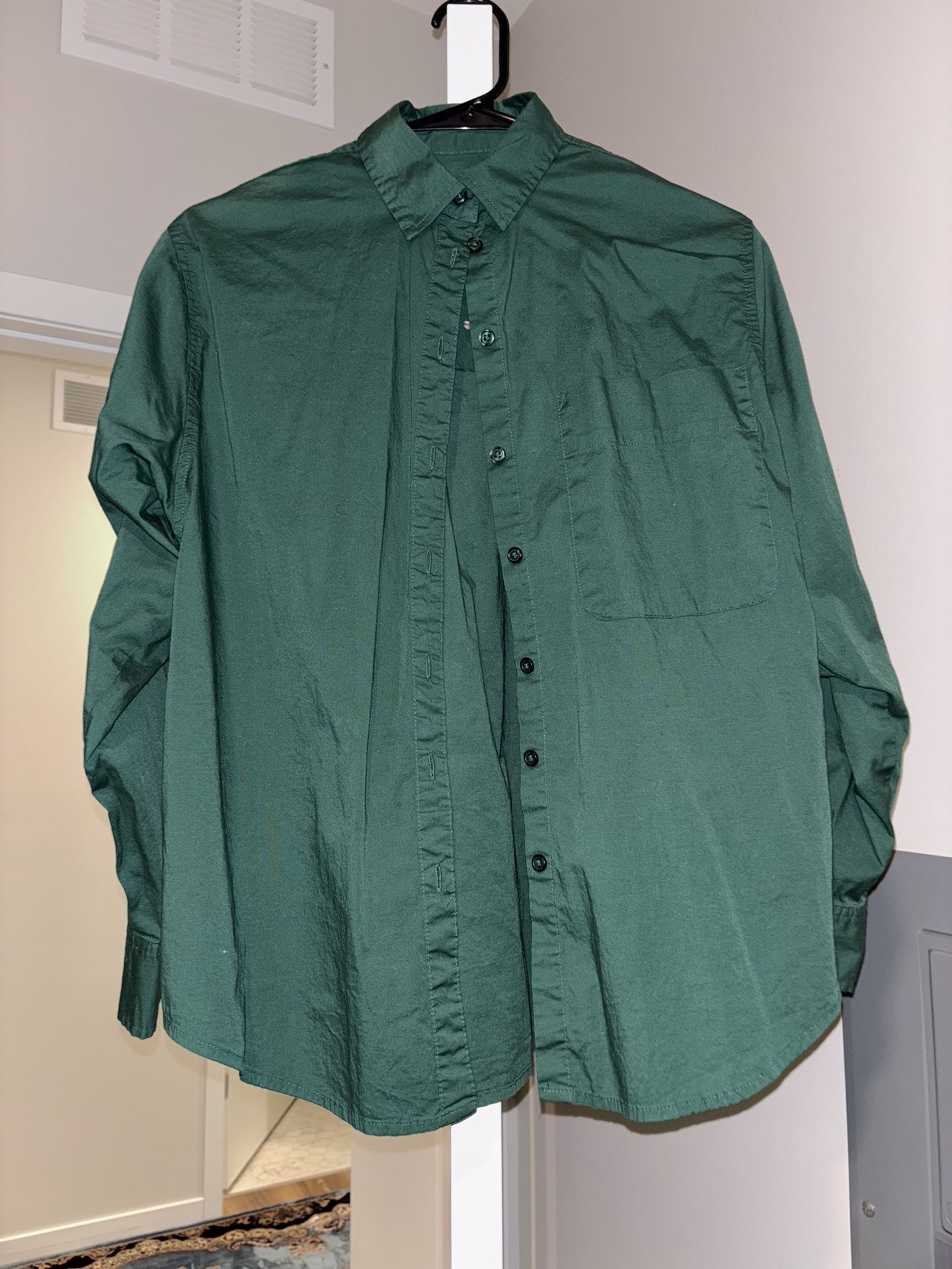 green button up shirt