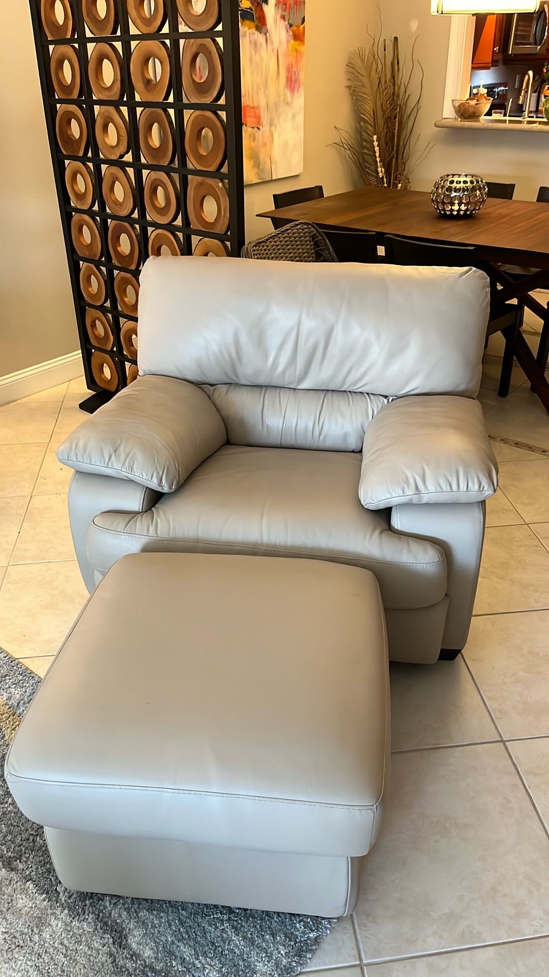 Chair With Matching Ottoman