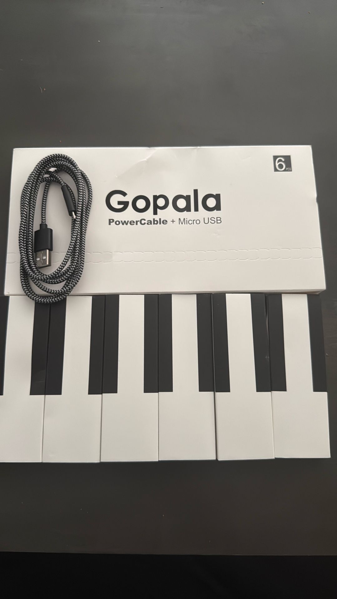 6-Pack Gopala 5' FT Power Cable Micro USB to USB 2.0 Braided 480MBPS NEW Android $15