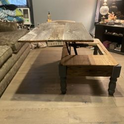 Beautiful Rustic Convertible Coffee Table To Dining Table