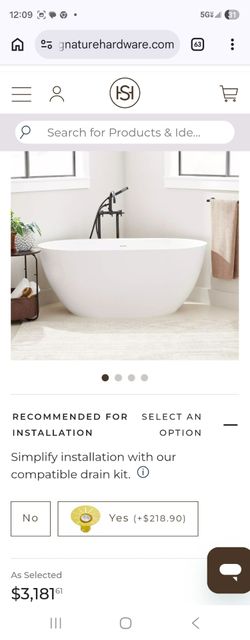 59" patera freestanding tub (cracked)