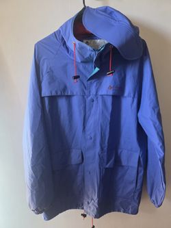 Vintage Columbia Heavy Duty Rain Jacket With Attached Fizor Mens M