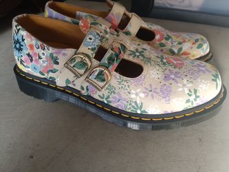 NEW! Doc Dr. Martens 8065 Floral Mash Up Mary Jane Parchment Women’s Sz 11
