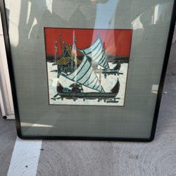 Irena Hillman Original Batik Art Collection – Framed Mid-Century Tropical Series (Set of 3)