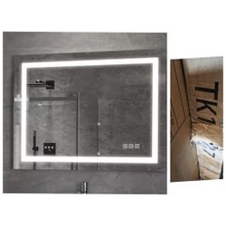 TOOLKISS
Classic 36 in. W x 30 in. H Frameless Rectangular Anti-Fog LED Light Bathroom Vanity Mirror Front Light