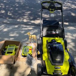 RYOBI 80V HP Brushless Battery Cordless Electric 30 in. Multi-Blade Lawn Mower with Battery and Charger