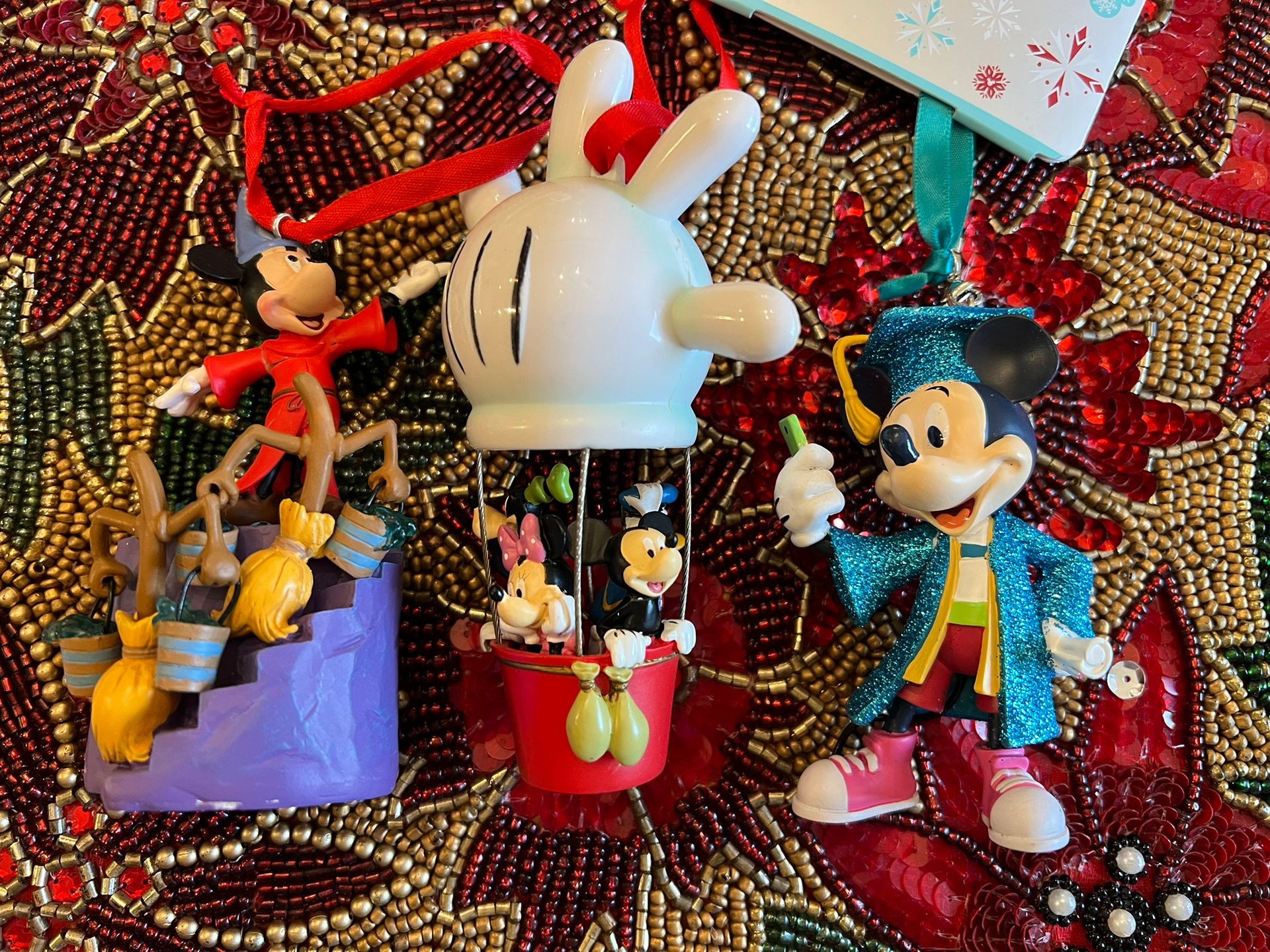 2 Disney, Mickey Christmas Ornaments 