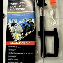 Wireless Bluetooth Selfie Stick Monopod Z07-5 Extendable Tripod Phone Holder Remote Control
