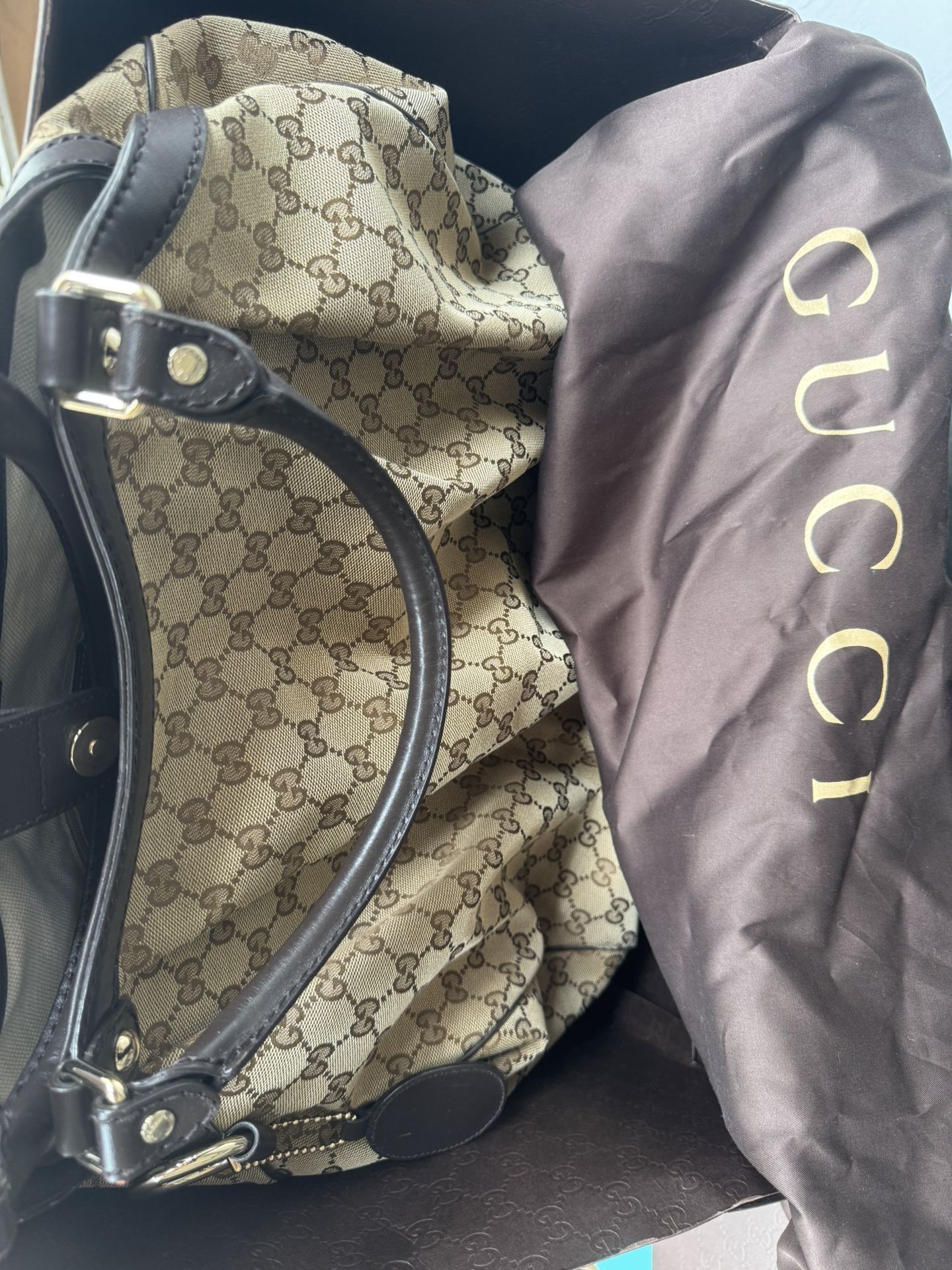 Large Gucci Monogram Canvas Sukey Tote