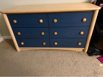 Dresser with blue drawers