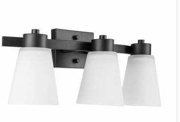 3-Light Matte Black Vanity Light Fixture