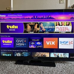52” Phillips TV w/ Roku & Remote