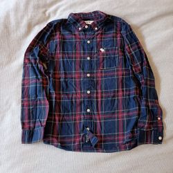 Kids 11/12 Abercrombie And Fitch Plaid Long Sleeves Shirt 