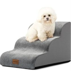 Dog Stairs for Small Dogs 15.7" H, Curved Dog Step for Puppy, Older Cat, 