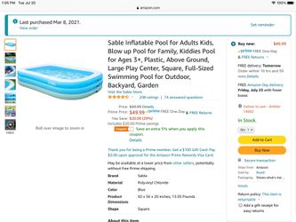 Inflatable Pool And A Pump (new)