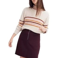 Madewell NWT Fireside Mini Retro Wool Skirt 14Purple Lined