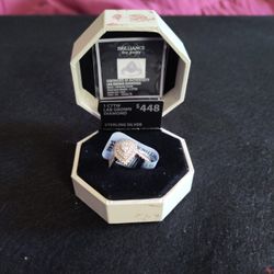 Sterling Silver Lab Grown Diamond Ring