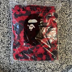Bape Red Shark Hoodie L and XL