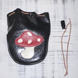 Handmade Mushroom 🍄 Bag with Leather Strap 