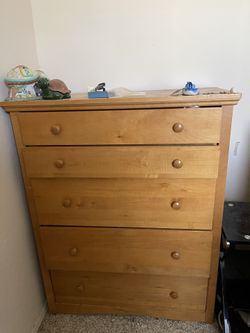 Five Drawer Dresser Solid Wood