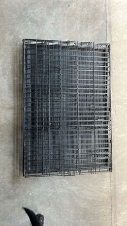 Portable Metal Wire Dog Crate for Large Dogs, Double Door with Removable Tray