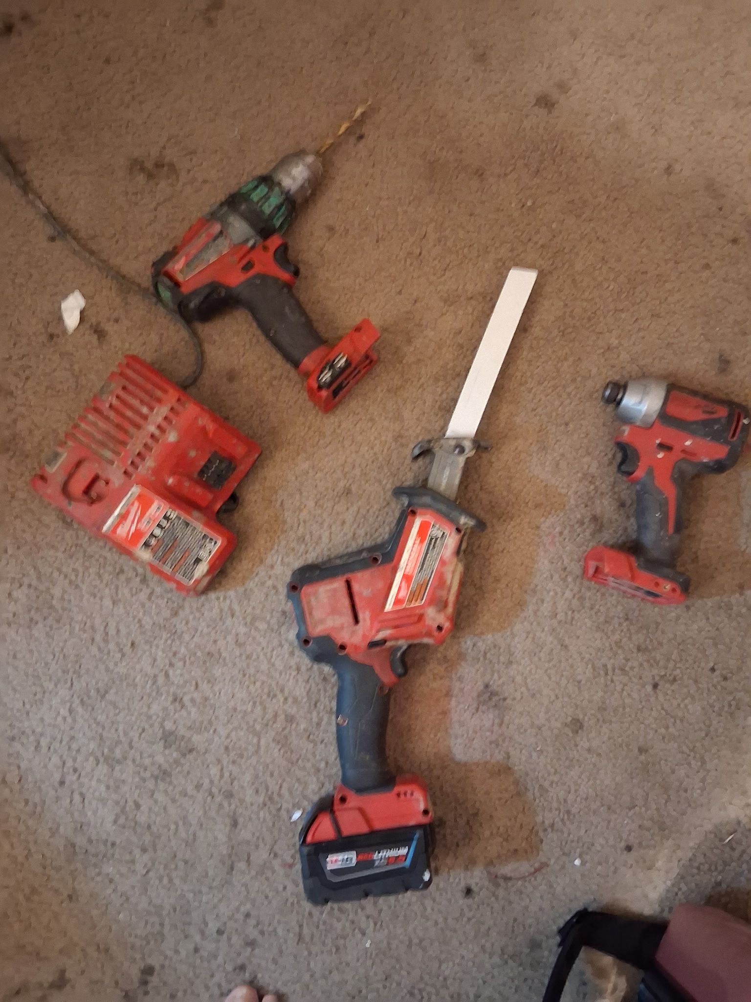 Impact Drill, Hax Saw, Drill, & Charger