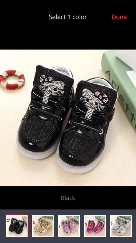 Black Hello Kitty LED Light Up Sneakers