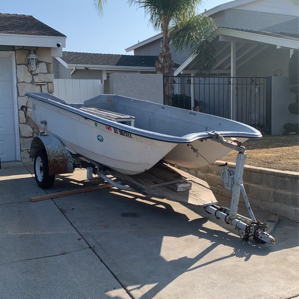 14’ Livingston Twin Hull Boat And Trailer for Sale in Huntington Beach