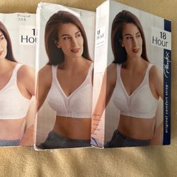 New 18 Hour Bras 38b, White And Tan