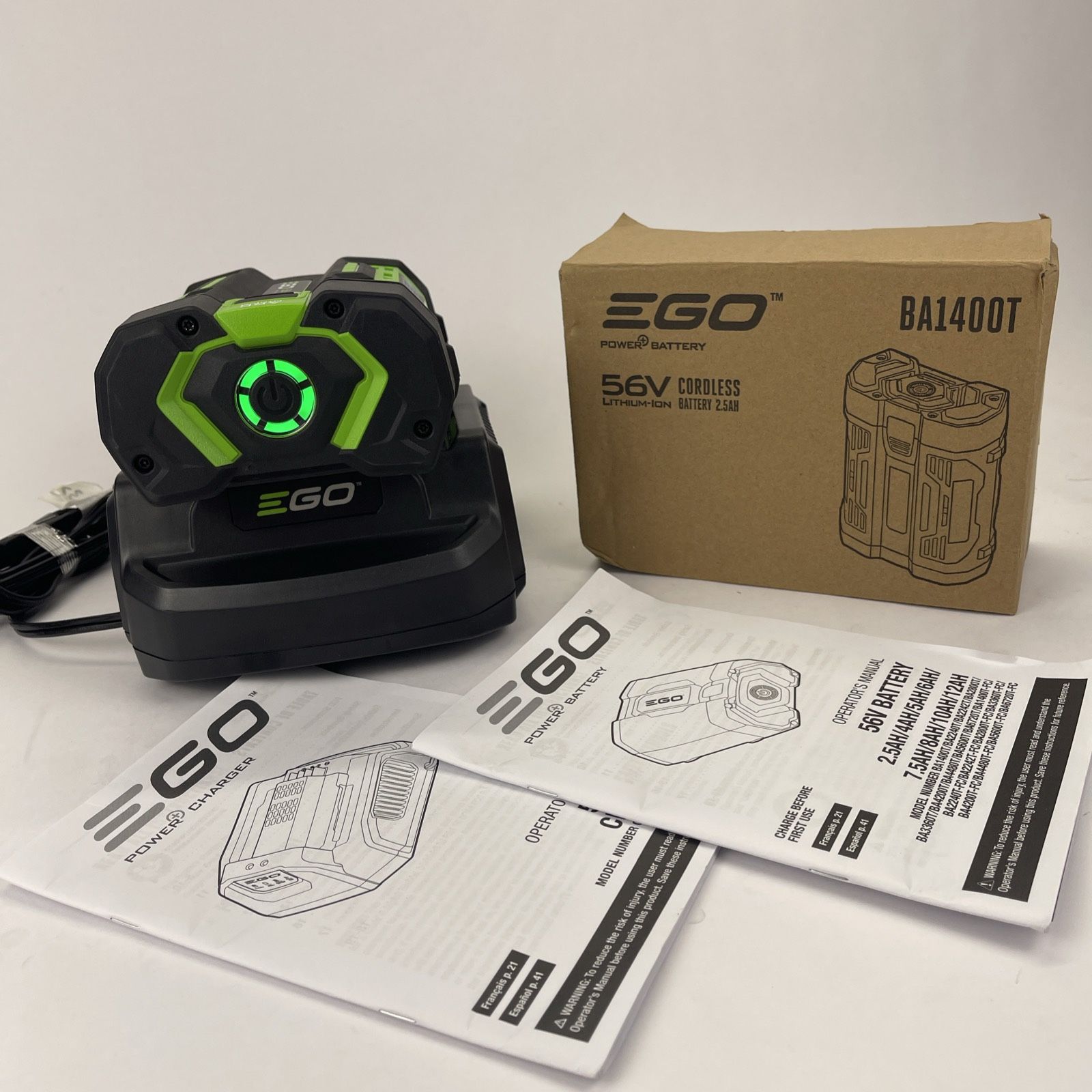 EGO POWER+ BA1400T 56V 2.5Ah Lithium-Ion Battery and Charger Kit - Fast Charging