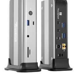 Plugable Thunderbolt 5 Dock: 140W Power Delivery, Up to Dual 6K@60Hz for Mac, Up to Dual 8K for Windows