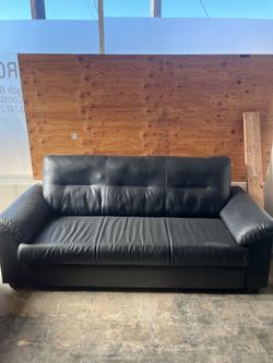 Black leather couch